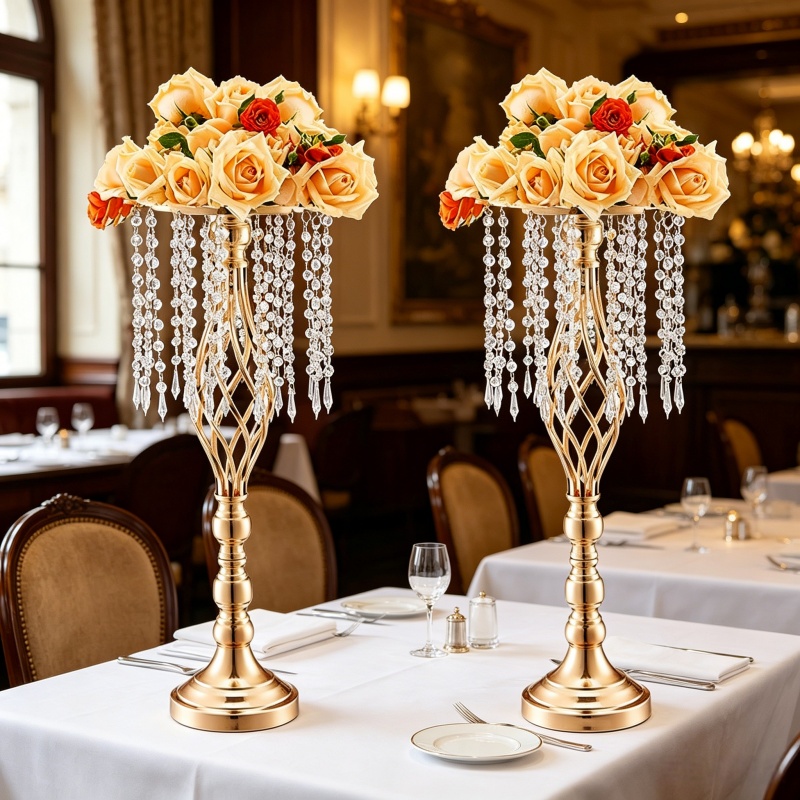 Elegant Tall Gold Crystal Flow - Luxury Lifestyle Items 评论和价格