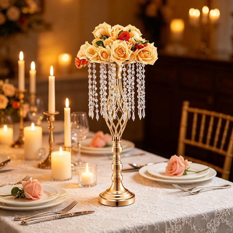 Elegant Tall Gold Crystal Flow - Luxury Lifestyle Items 评论和价格